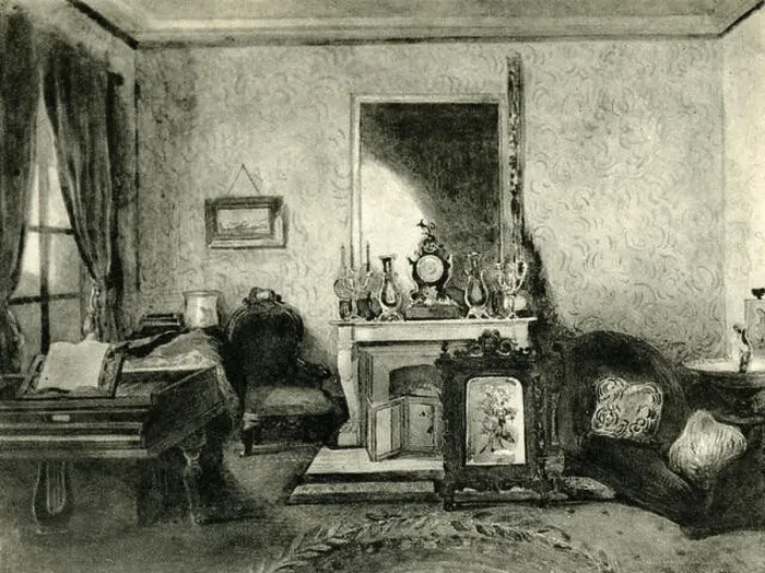 Framed Print : Chopins salon at 9, place d'Orléans, Paris, France. FC: Polish composer, 1 March 1810 - 17 October 1849 Framed Print : Chopins salon at 9, place d'Orléans, Paris, France. FC: Polish composer, 1 March 1810 - 17 October 1849