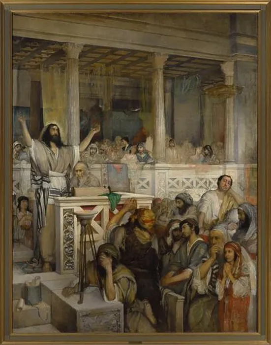 Framed Print : Christ teaching in Capernaum. Gottlieb, Maurycy (1856-1879), painter Framed Print : Christ teaching in Capernaum. Gottlieb, Maurycy (1856-1879), painter