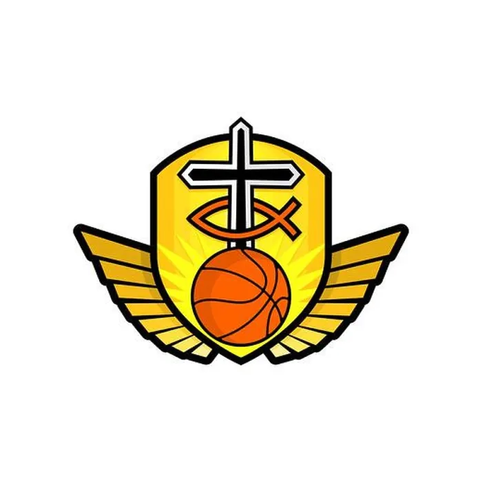 Framed Print : Christian sports logo. The golden shield Framed Print : Christian sports logo. The golden shield