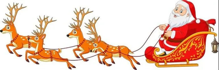 Framed Print : Christmas Cartoon Santa with Reindeer Sleigh Framed Print : Christmas Cartoon Santa with Reindeer Sleigh