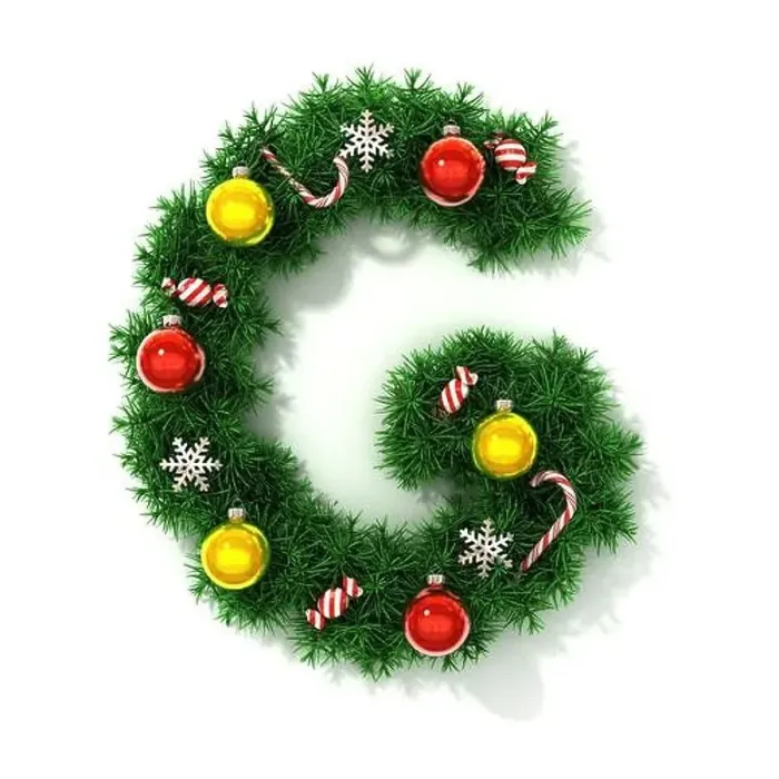 Framed Print : Christmas font isolated on white 3d rendering, letter G Framed Print : Christmas font isolated on white 3d rendering, letter G