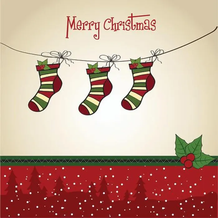 Framed Print : Christmas greeting card with socks Framed Print : Christmas greeting card with socks