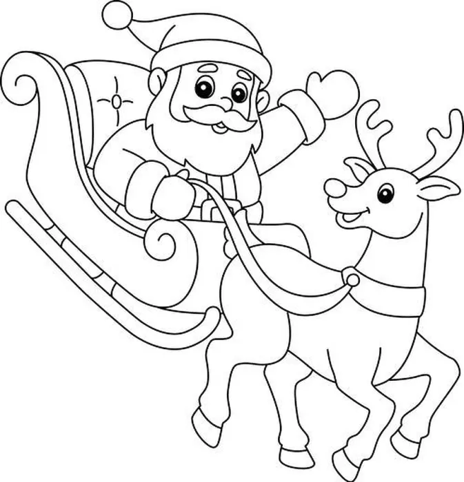 Framed Print : Christmas Santa Sleigh And Reindeer Isolated Framed Print : Christmas Santa Sleigh And Reindeer Isolated