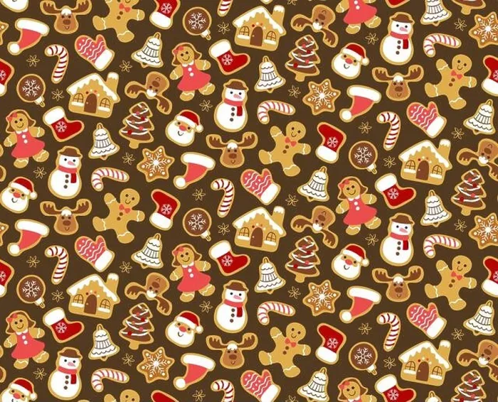 Framed Print : Christmas seamless pattern with gingerbread cookies isolated on dark brown background. Warm colors. EPS 10 vector illustration Framed Print : Christmas seamless pattern with gingerbread cookies isolated on dark brown background. Warm colors. EPS 10 vector illustration