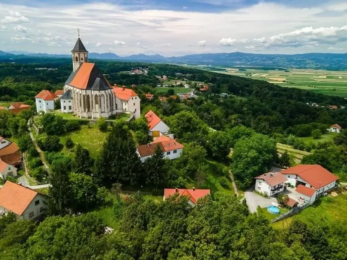 Framed Print : Church of The Mother of God in Ptujska Gora, Slovenia on Hill Top. Aerial Drone View Framed Print : Church of The Mother of God in Ptujska Gora, Slovenia on Hill Top. Aerial Drone View