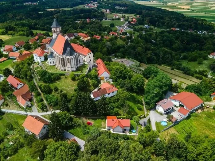 Framed Print : Church of The Mother of God in Ptujska Gora, Slovenia on Hill Top. Aerial Drone View Framed Print : Church of The Mother of God in Ptujska Gora, Slovenia on Hill Top. Aerial Drone View