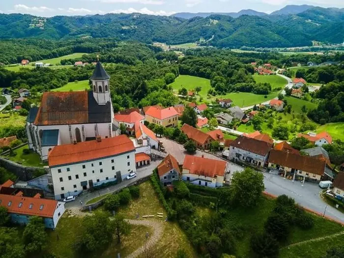 Framed Print : Church of The Mother of God in Ptujska Gora, Slovenia on Hill Top. Aerial Drone View Framed Print : Church of The Mother of God in Ptujska Gora, Slovenia on Hill Top. Aerial Drone View