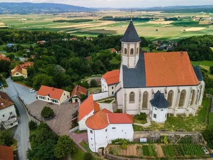 Framed Print : Church of The Mother of God in Ptujska Gora, Slovenia on Hill Top. Aerial Drone View Framed Print : Church of The Mother of God in Ptujska Gora, Slovenia on Hill Top. Aerial Drone View