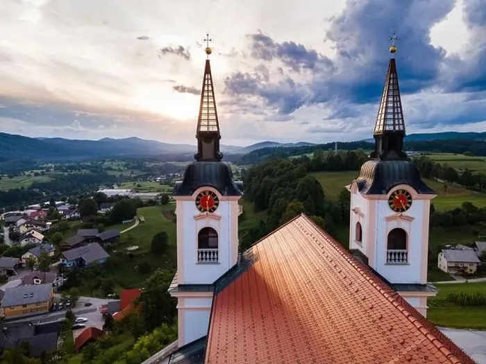 Framed Print : Church in Zuzemberk ( Seisenberk ) in Slovenia of Saint Mohorja in Fortunata. Drone View Framed Print : Church in Zuzemberk ( Seisenberk ) in Slovenia of Saint Mohorja in Fortunata. Drone View