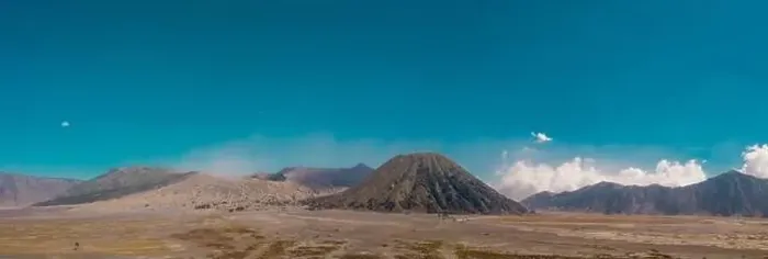 Framed Print : Cinematic shot aerial panorama of beautiful Mount Bromo volcano with desert in East Java