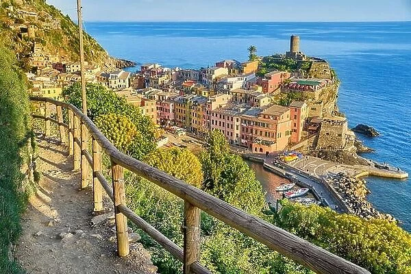 Cinque Terre - tourist hiking trail to Vernazza, Liguria, Italy