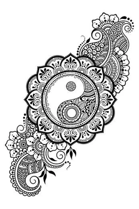 Framed Print : Circular pattern in form of mandala for Henna, Mehndi, tattoo, decoration. Decorative ornament in ethnic oriental style with Yin-yang hand drawn symbo Framed Print : Circular pattern in form of mandala for Henna, Mehndi, tattoo, decoration. Decorative ornament in ethnic oriental style with Yin-yang hand drawn symbo