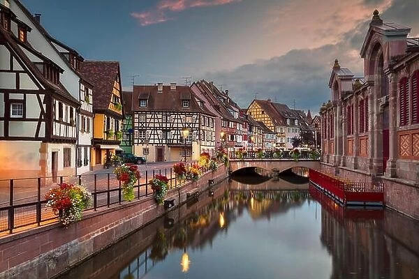 City of Colmar. Cityscape image of downtown Colmar, France during sunset