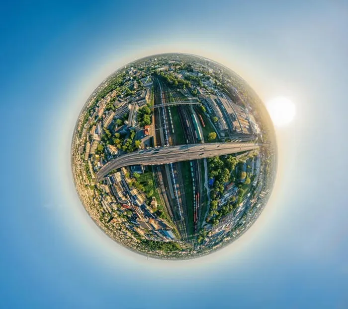 Framed Print : City Riga Bridge and train road drone sphere 360 vr view Framed Print : City Riga Bridge and train road drone sphere 360 vr view