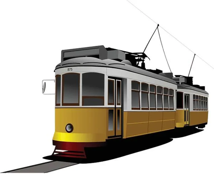 Framed Print : City transport. Vintage tram style. Vector illustration Framed Print : City transport. Vintage tram style. Vector illustration
