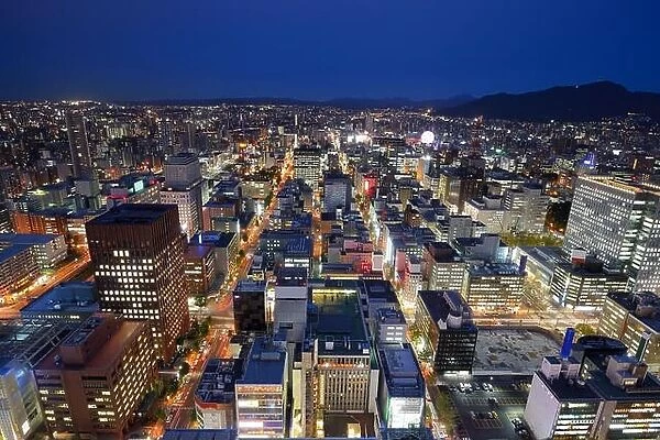 Cityscape of Downtown Sapporo, Japan