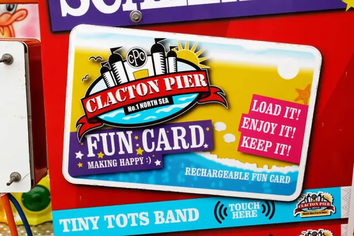 Framed Print : Clacton-on-Sea pier fun card, used for cashless access to the rides on the pier Framed Print : Clacton-on-Sea pier fun card, used for cashless access to the rides on the pier