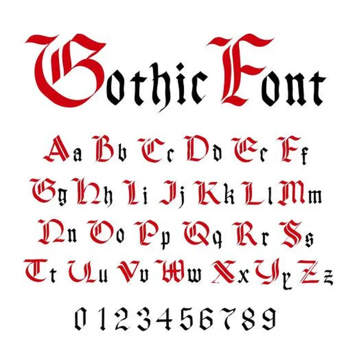 Framed Print : Classic gothic font, set of ancient letters isolated on white Framed Print : Classic gothic font, set of ancient letters isolated on white