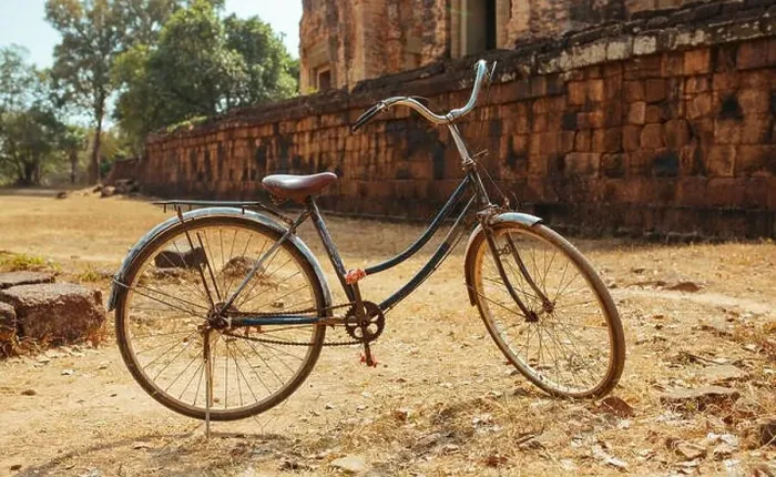 Framed Print : Classic vintage Bicycle in Angkor Wat temple Cambodia Framed Print : Classic vintage Bicycle in Angkor Wat temple Cambodia