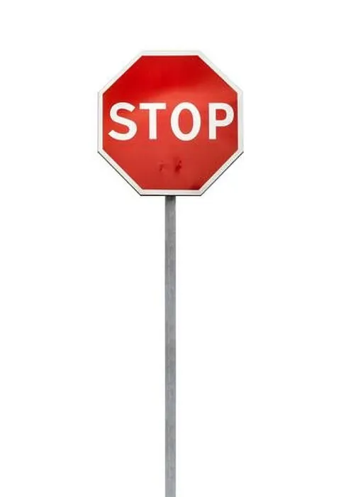 Framed Print : Classical Stop road sign on a metal pole isolated on white, vertical photo Framed Print : Classical Stop road sign on a metal pole isolated on white, vertical photo