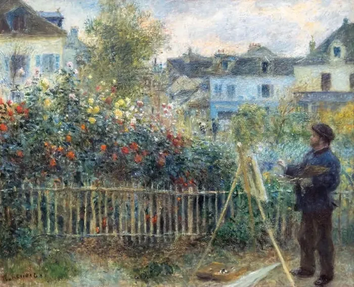 Framed Print : Claude Monet Painting in His Garden at Argenteuil by Auguste Renoir (1841-1919) Framed Print : Claude Monet Painting in His Garden at Argenteuil by Auguste Renoir (1841-1919)