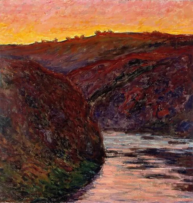 Framed Print : Claude Monet - Valley Creuse Sunset 1889 Framed Print : Claude Monet - Valley Creuse Sunset 1889