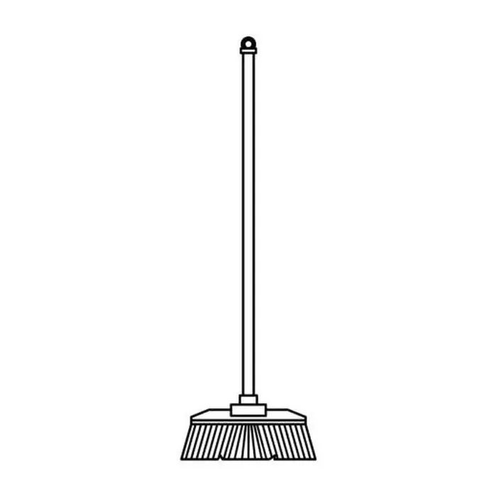 Framed Print : Cleaning broom isolated symbol cartoon in black and white Framed Print : Cleaning broom isolated symbol cartoon in black and white