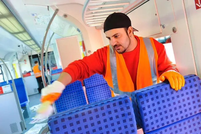 Framed Print : Cleaning personnel of the Deutsche Bahn during the daily cleaning of S-Bahn trains Framed Print : Cleaning personnel of the Deutsche Bahn during the daily cleaning of S-Bahn trains