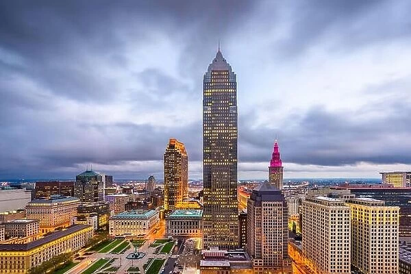 Cleveland, Ohio, USA downtown financial district cityscape