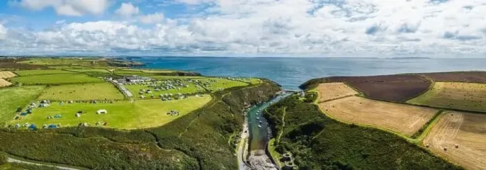 Framed Print : Cliffs and Fields over Porthclais from a drone, St Davids, Haverfordwest, Wales, England, Europe Framed Print : Cliffs and Fields over Porthclais from a drone, St Davids, Haverfordwest, Wales, England, Europe