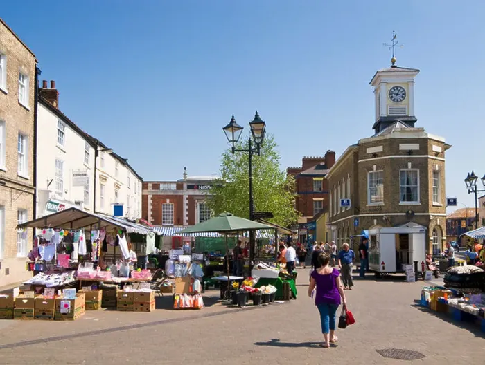 Framed Print : Clock Tower and market stalls in the town centre at Brigg, North Lincolnshire, UK Framed Print : Clock Tower and market stalls in the town centre at Brigg, North Lincolnshire, UK