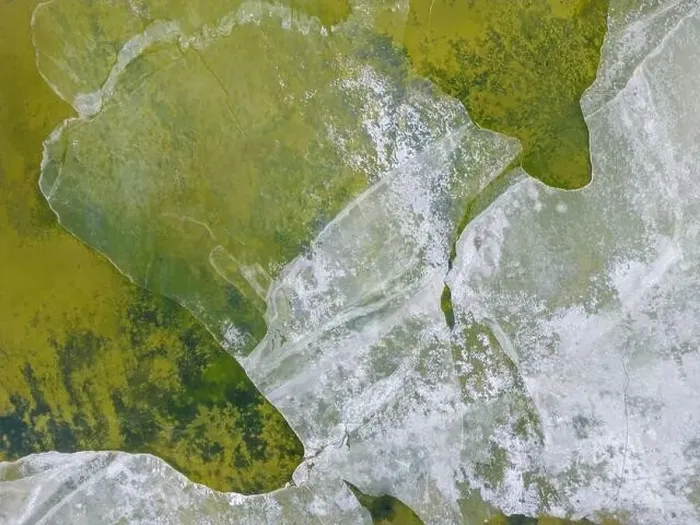 Framed Print : Close up aerial view of the green