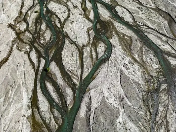 Framed Print : Close up aerial view of the Rio Sacambaya landscape with a huge riverbed
