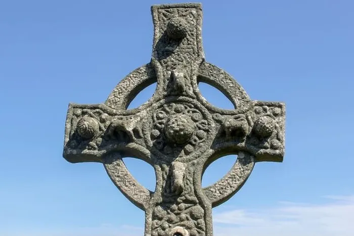 Framed Print : A close up of an ancient Celtic cross on the island of Skye in Scotland on a sunny day Framed Print : A close up of an ancient Celtic cross on the island of Skye in Scotland on a sunny day