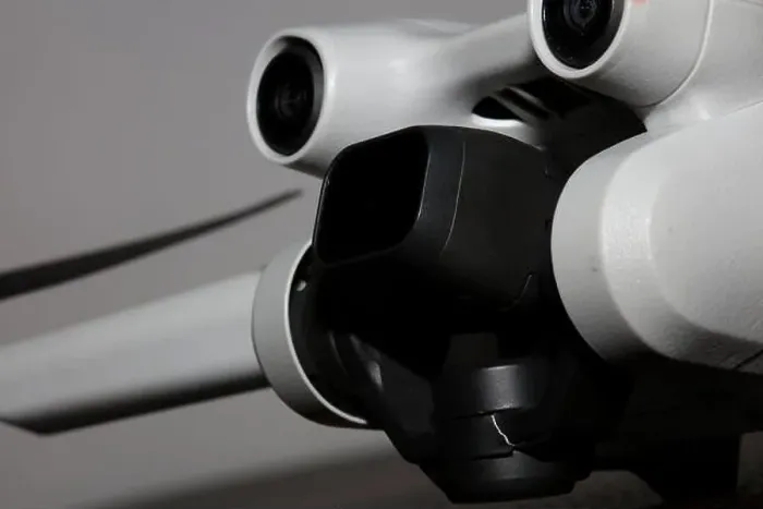 Framed Print : Close up Drone sensor and drone propeller Framed Print : Close up Drone sensor and drone propeller