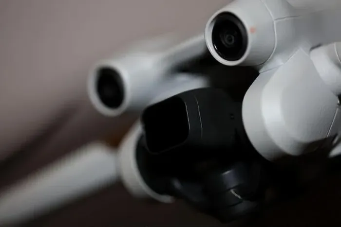 Framed Print : Close up Drone sensor and drone propeller Framed Print : Close up Drone sensor and drone propeller