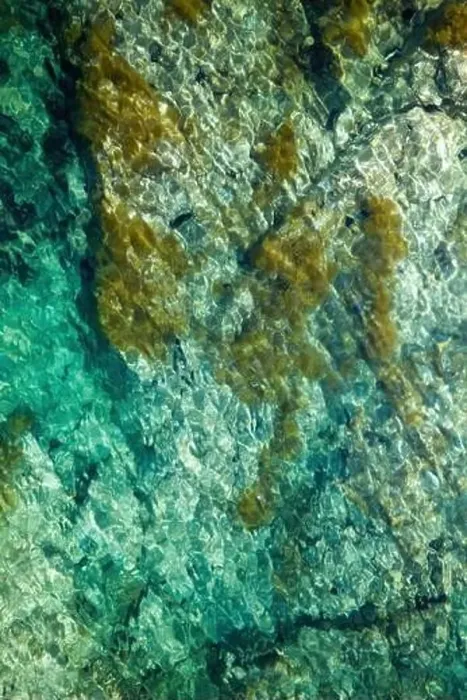 Framed Print : Close up drone view of Sardinian waters revealing intricate patterns Framed Print : Close up drone view of Sardinian waters revealing intricate patterns
