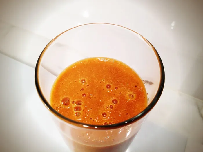 Framed Print : Close up of glass of vegetable juice Framed Print : Close up of glass of vegetable juice