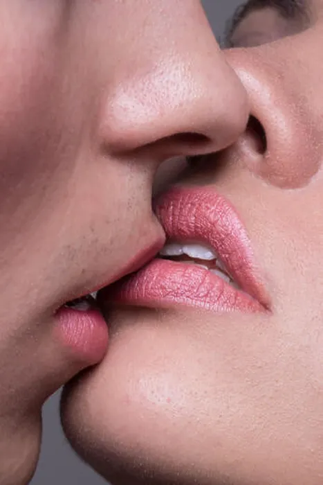 Framed Print : Close-up two lips kissing sensual intimate, man woman girl boy Framed Print : Close-up two lips kissing sensual intimate, man woman girl boy