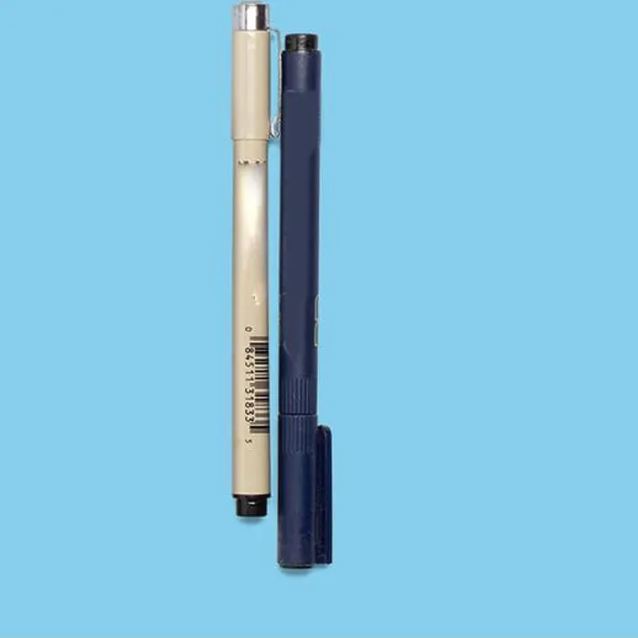 Framed Print : A close-up of two pens, one with a fine tip and the other a ballpoint, showcasing writing tools for various purposes Framed Print : A close-up of two pens, one with a fine tip and the other a ballpoint, showcasing writing tools for various purposes