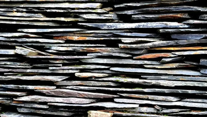 Framed Print : Close-up detail view of an old traditional stone wall built from schist in Piodão Framed Print : Close-up detail view of an old traditional stone wall built from schist in Piodão