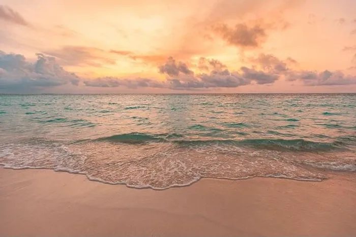 Framed Print : Closeup sea sand beach. Panoramic beach landscape. Inspire tropical beach seascape horizon. Orange and golden sunset sky calmness tranquil relaxing Framed Print : Closeup sea sand beach. Panoramic beach landscape. Inspire tropical beach seascape horizon. Orange and golden sunset sky calmness tranquil relaxing