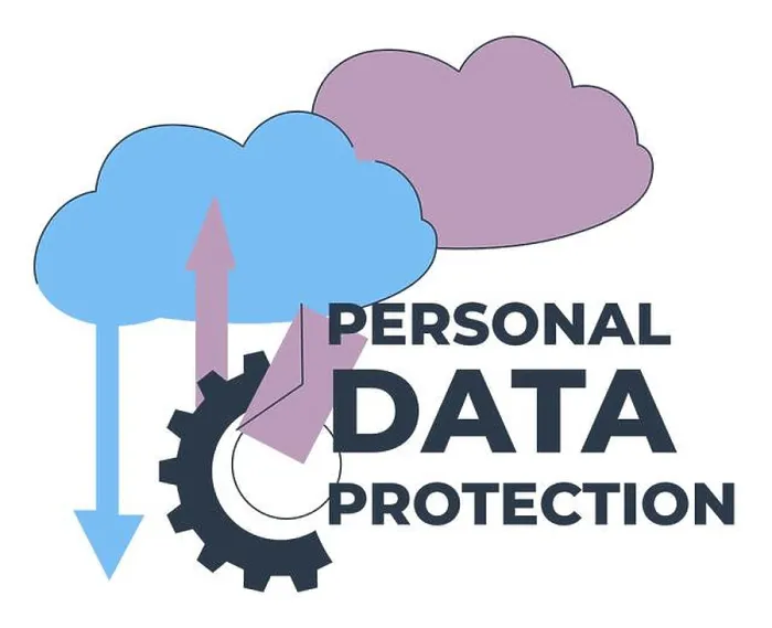 Framed Print : Cloud service for company for personal data protection and security