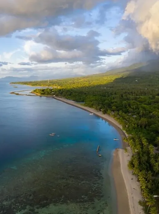 Framed Print : Clouds drift over the scenic coastline of Flores, Indonesia. This large island is surrounded by vibrant coral reefs Framed Print : Clouds drift over the scenic coastline of Flores, Indonesia. This large island is surrounded by vibrant coral reefs