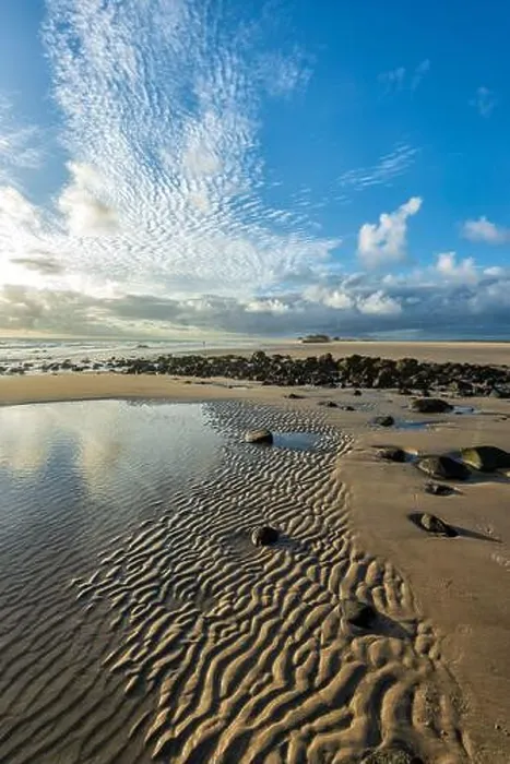 Framed Print : Clouds patterns mirroring the sand ripples on the beach, Elliott Heads, Queensland, QLD, Australia Framed Print : Clouds patterns mirroring the sand ripples on the beach, Elliott Heads, Queensland, QLD, Australia