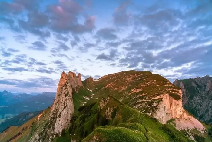Framed Print : Clouds at sunset over Saxer Lucke peak in summer, Appenzell Canton, Alpstein Range, Switzerland Framed Print : Clouds at sunset over Saxer Lucke peak in summer, Appenzell Canton, Alpstein Range, Switzerland
