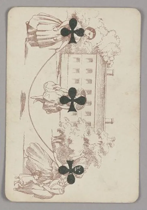 Framed Print : Three of Clubs. Three of Clubs playing card from a pack of transformation playing cards Framed Print : Three of Clubs. Three of Clubs playing card from a pack of transformation playing cards