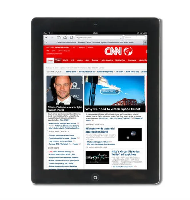 Framed Print : The CNN News website viewed on a 4th generation Apple iPad, USA Framed Print : The CNN News website viewed on a 4th generation Apple iPad, USA