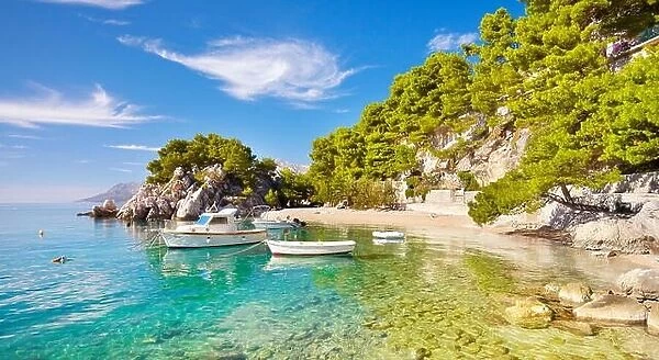 Coast in Brela Village, Makarska Riviera, Croatia