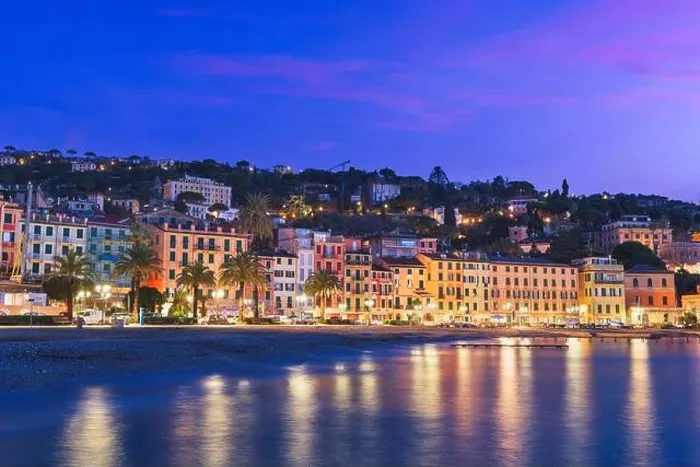 Framed Print : The coast of Santa Margherita Ligure, Italy at dawn Framed Print : The coast of Santa Margherita Ligure, Italy at dawn